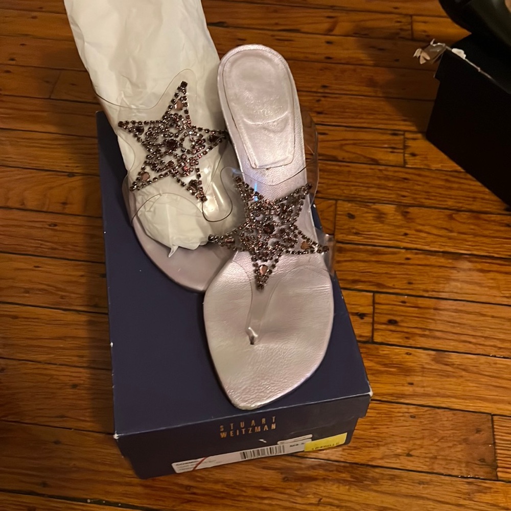 Stuart Weitzman Thong Square Toe Sandals - image 1